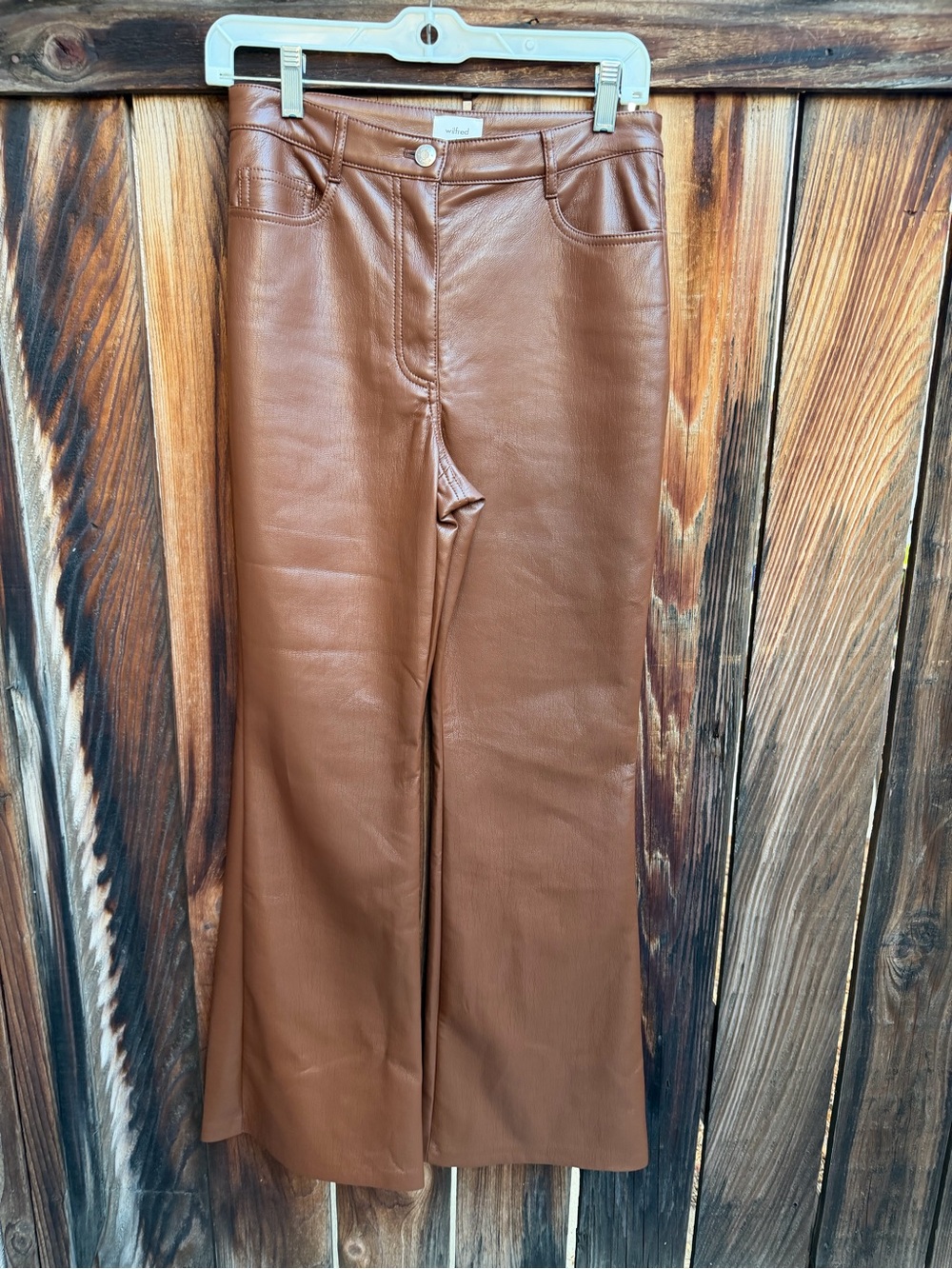 Aritzia Wilfred The Melina Flare Vegan Leather Pants